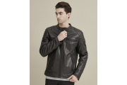 Rob Quilted Shoulder Leather Jacket